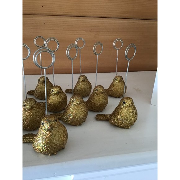 Lot of 15 Gold Glitter Bird Place Card, Photo, Recipe Holders- Pier 1 Imports - Picture 3 of 3
